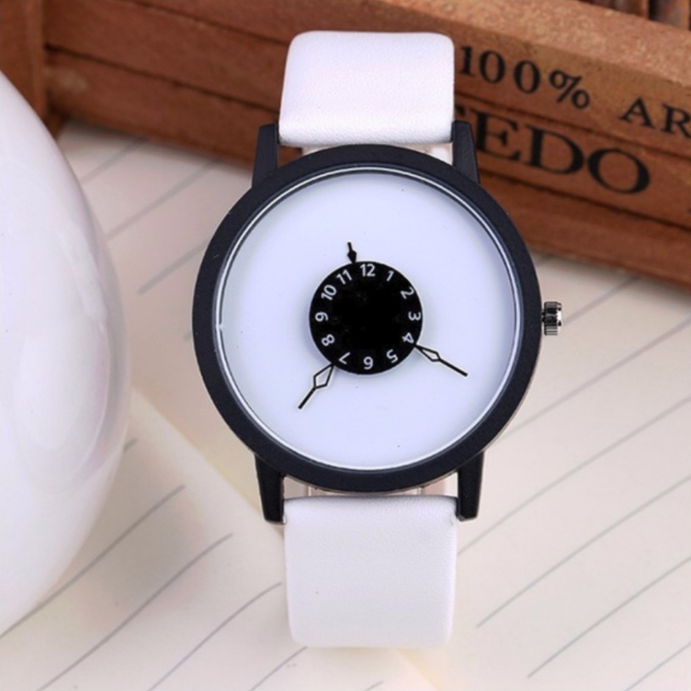 NEW Creative Unisex Leather Strap Quartz Watch - Picture 2 of 7